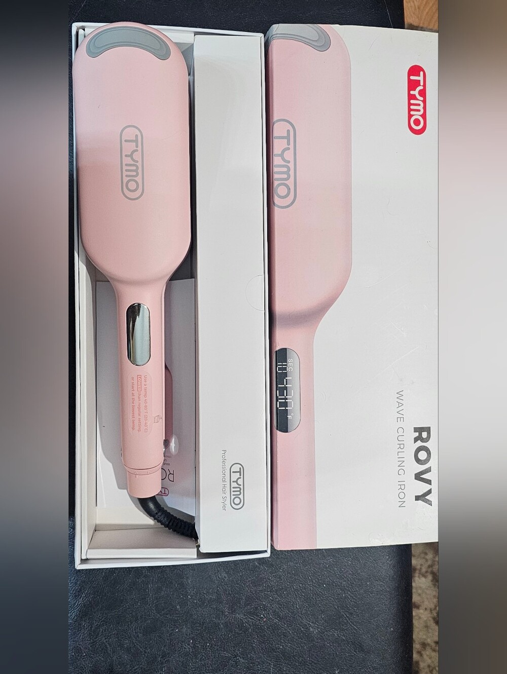 TYMO Rovy Digital Pink Wave Curling Iron - Instant Waves